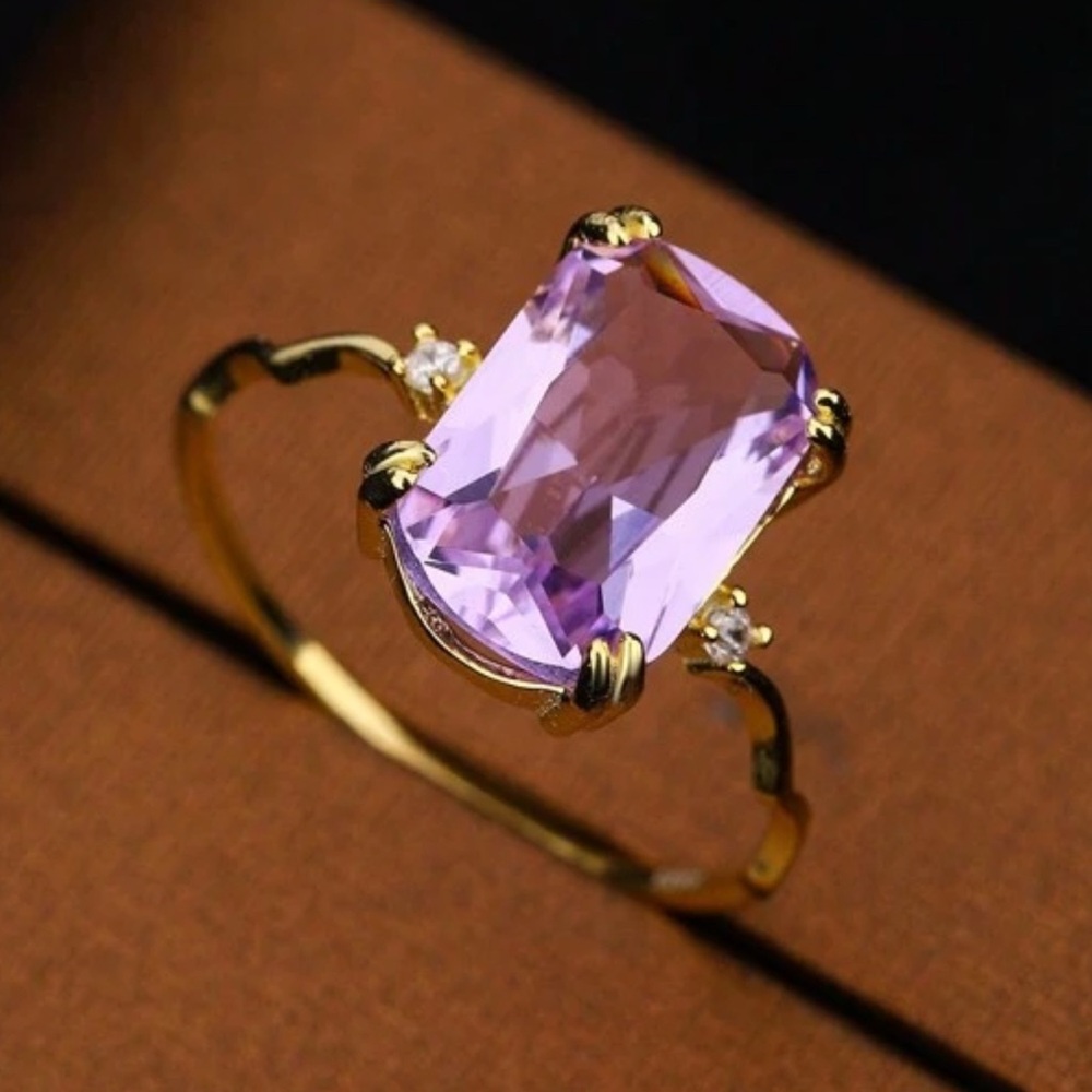Beautiful ring purple zirconia #7